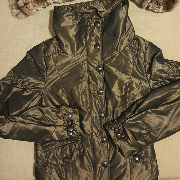Danier Thinsulate Bomber with Removable Rabbit Fur Collar 2XS Brown - Picture 10 of 16